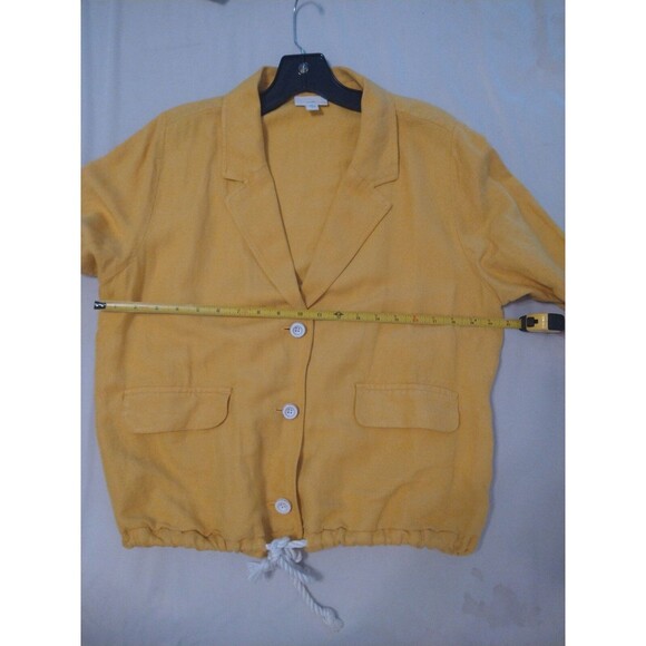 J. Jill  linen tie rope  jacket Yellow Boho Beachy Summer xs - Picture 7 of 9